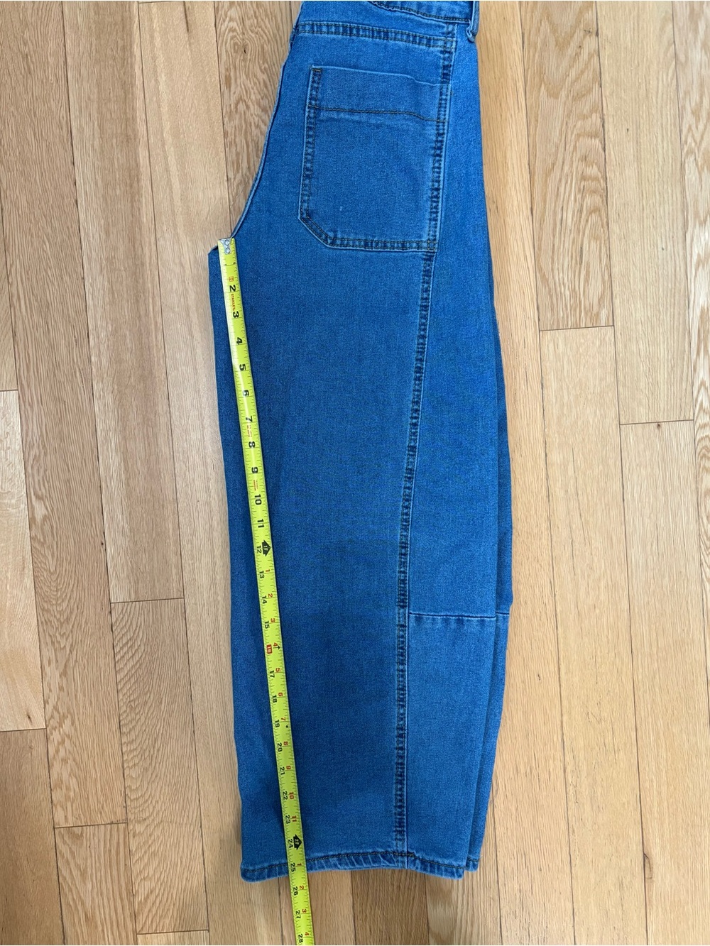 Your Cute Jeans Barrel Leg Jeans 5 Seamed Horseshoe Wide Leg Medium Wash Y2K - Picture 5 of 7
